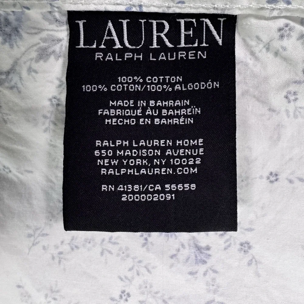 Ralph Lauren Daisy Cottage Chic Blue Floral Twin Fitted & Flat Sheets‎